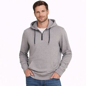 Threads 4 Thought Men’s Gray Half Zip Hoodie L Organic Cotton Blend Athleisure